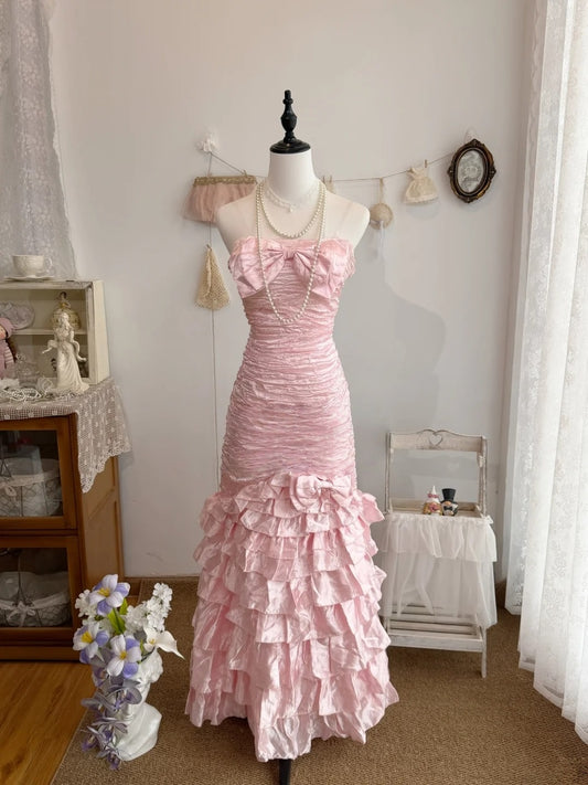 Trägerloses silbernes Vintage-Abendkleid, A-Linie, Geburtstagskleid J9370