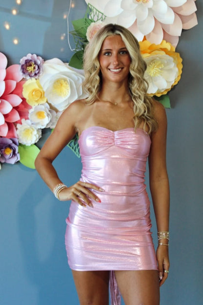 Robe de bal bustier violette en satin avec appliques, robe de soirée formelle J9413