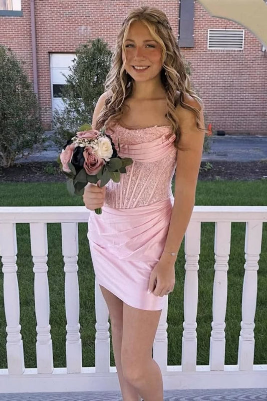 Trägerloses silbernes Vintage-Abendkleid, A-Linie, Geburtstagskleid J9370