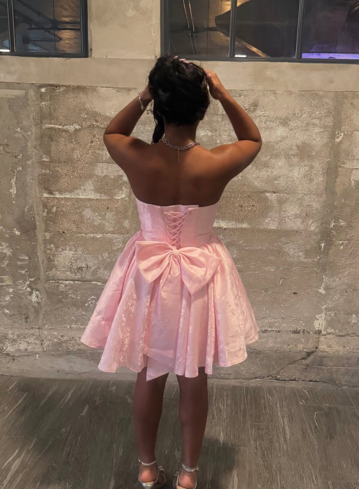 Robe de bal bustier violette en satin avec appliques, robe de soirée formelle J9413