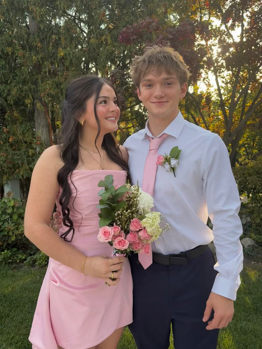 Strapless Pink Short Homecoming Dress Cocktail Dress  J11535