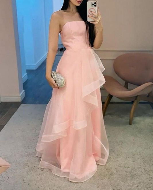 Robe de bal bustier violette en satin avec appliques, robe de soirée formelle J9413