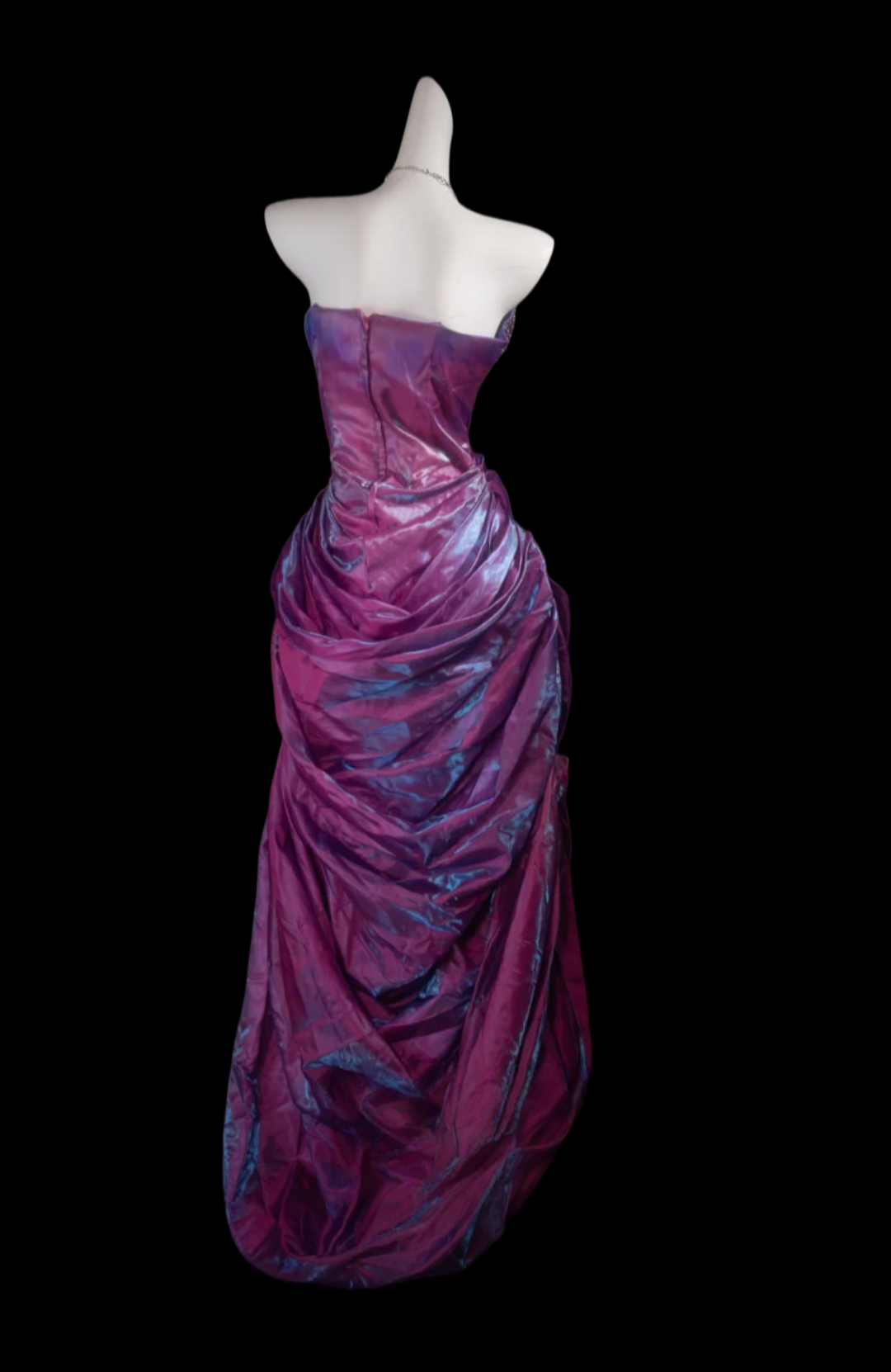 Strapless Purple A Line Prom Dress Taffeta Formal Dress J9853