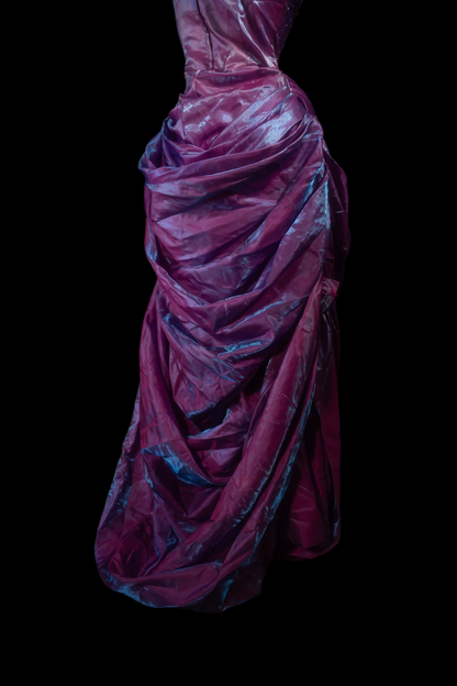 Strapless Purple A Line Prom Dress Taffeta Formal Dress J9853