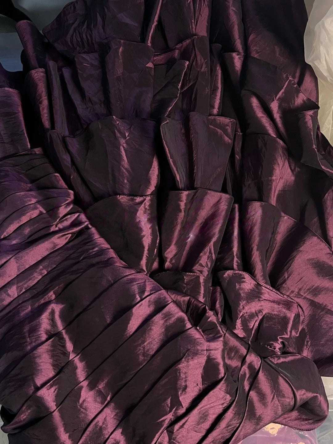 Robe de bal bustier violette en satin avec appliques, robe de soirée formelle J9413