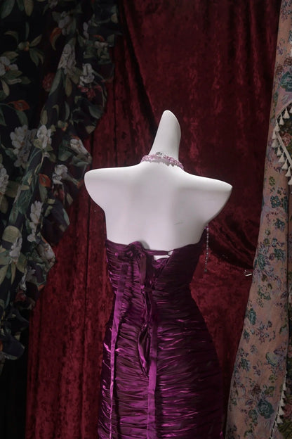 Strapless Purple Mermaid Prom Dress Formal Evening Gown  J10576
