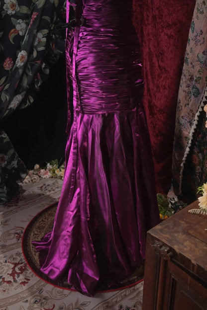 Strapless Purple Mermaid Prom Dress Formal Evening Gown  J10576