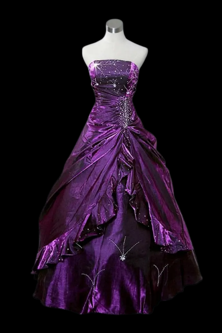 Trägerloses silbernes Vintage-Abendkleid, A-Linie, Geburtstagskleid J9370