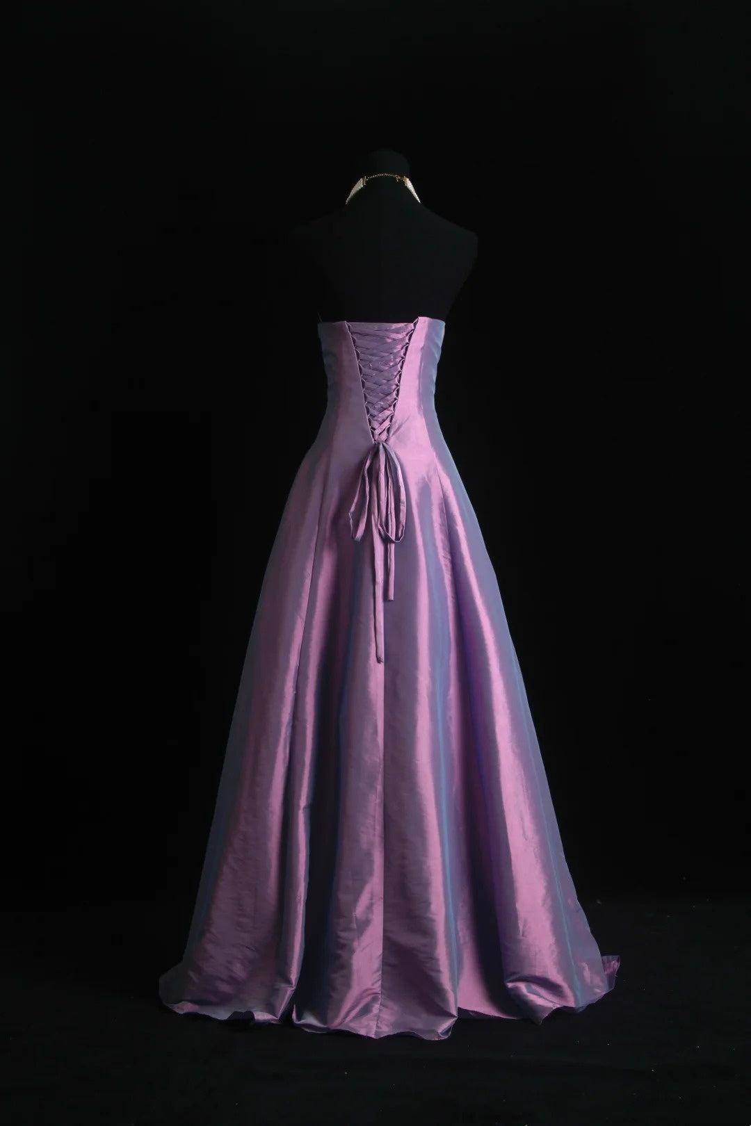 Strapless Purple Taffeta Prom Dress Retro Formal Evening Dress  J10580