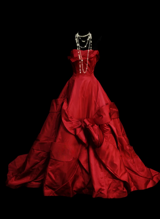 Robe de bal bustier violette en satin avec appliques, robe de soirée formelle J9413