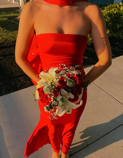 Trägerloses silbernes Vintage-Abendkleid, A-Linie, Geburtstagskleid J9370