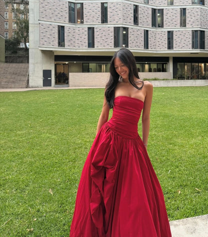 Trägerloses silbernes Vintage-Abendkleid, A-Linie, Geburtstagskleid J9370