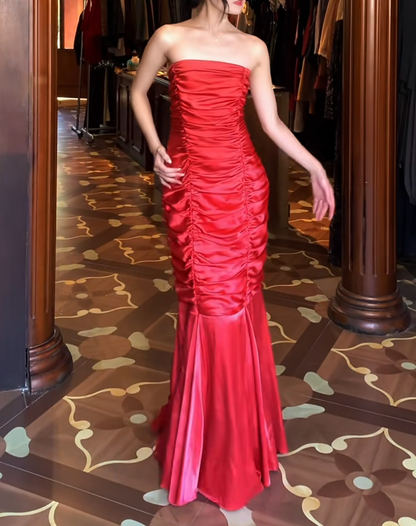 Robe de bal bustier violette en satin avec appliques, robe de soirée formelle J9413
