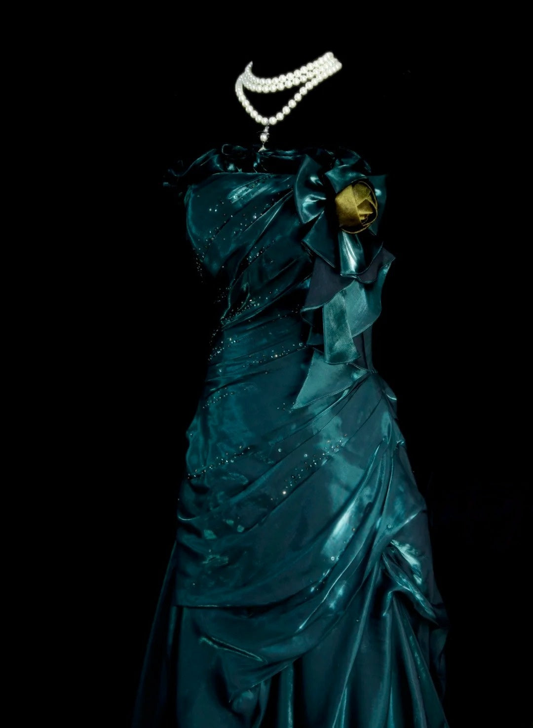 Trägerloses silbernes Vintage-Abendkleid, A-Linie, Geburtstagskleid J9370