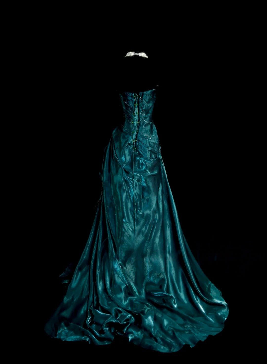 Trägerloses silbernes Vintage-Abendkleid, A-Linie, Geburtstagskleid J9370