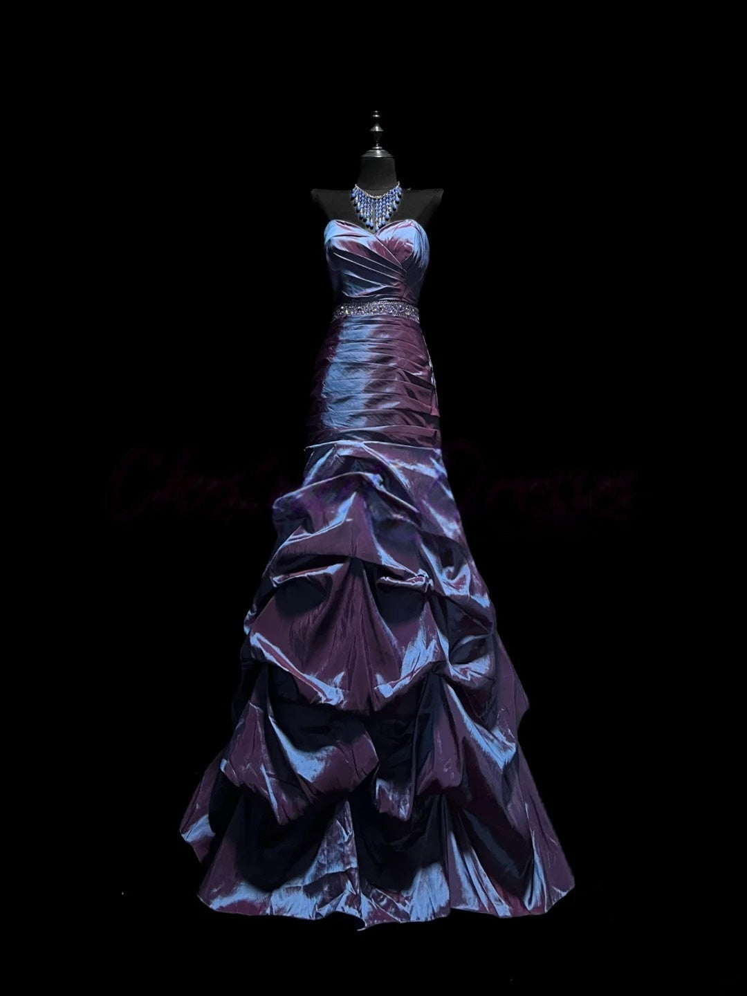 Trägerloses silbernes Vintage-Abendkleid, A-Linie, Geburtstagskleid J9370