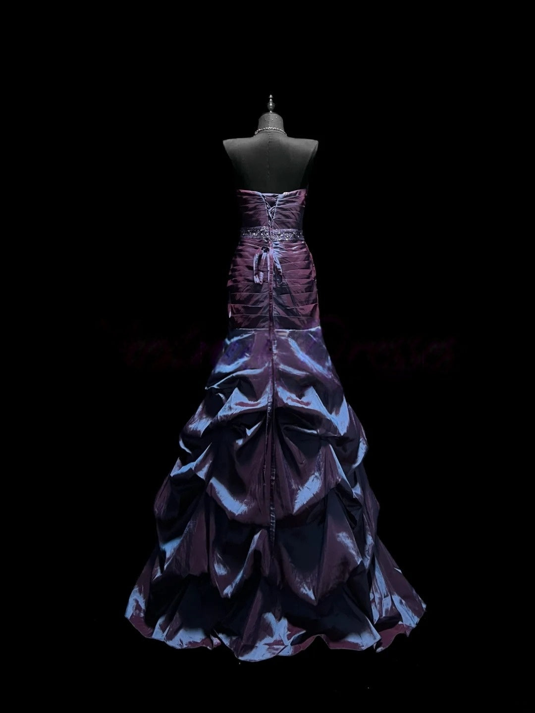 Trägerloses silbernes Vintage-Abendkleid, A-Linie, Geburtstagskleid J9370