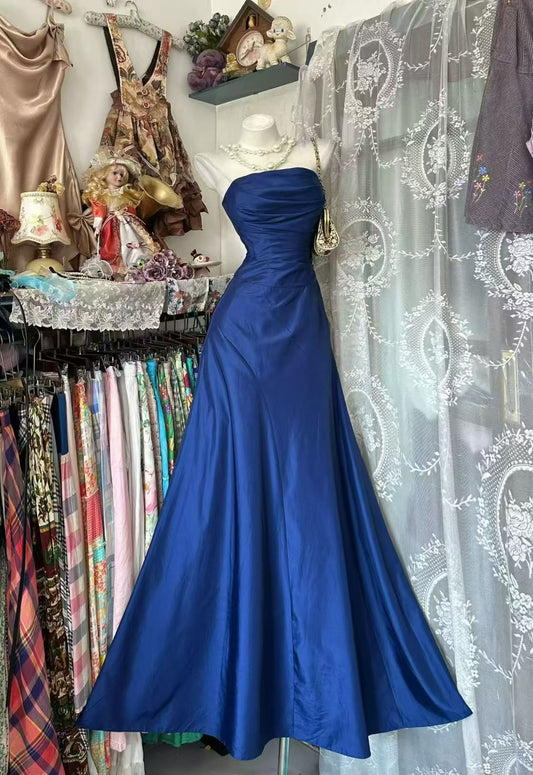 Robe de bal bustier violette en satin avec appliques, robe de soirée formelle J9413