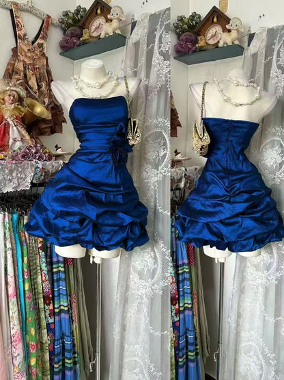 Robe de bal bustier violette en satin avec appliques, robe de soirée formelle J9413