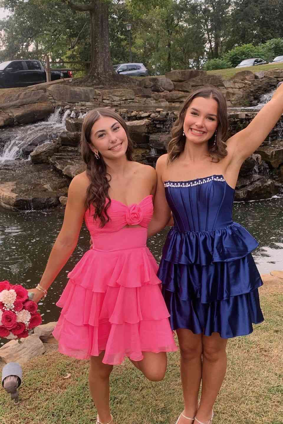 Robe de bal bustier violette en satin avec appliques, robe de soirée formelle J9413