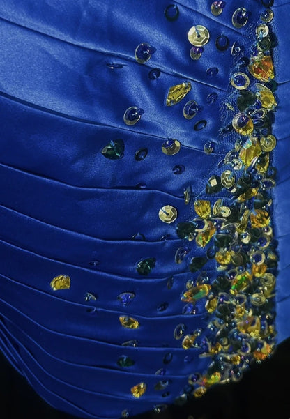 Trägerloses silbernes Vintage-Abendkleid, A-Linie, Geburtstagskleid J9370