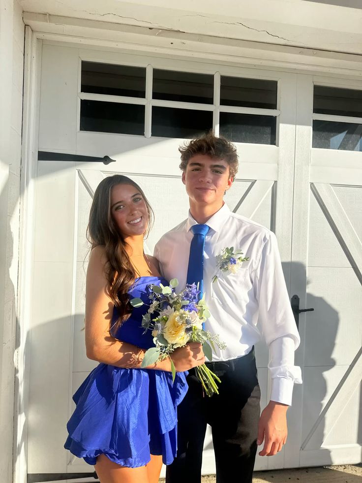Strapless Royal Blue Satin Homecoming Dress Ruffled Party Dress  J11474