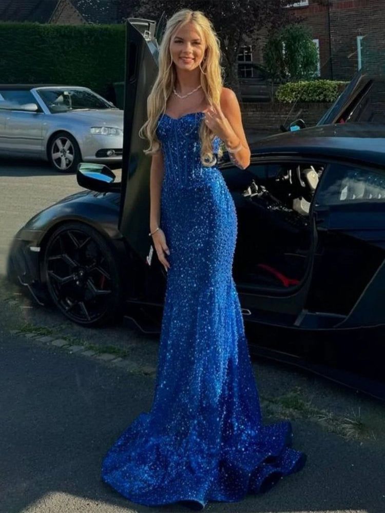 Trägerloses silbernes Vintage-Abendkleid, A-Linie, Geburtstagskleid J9370