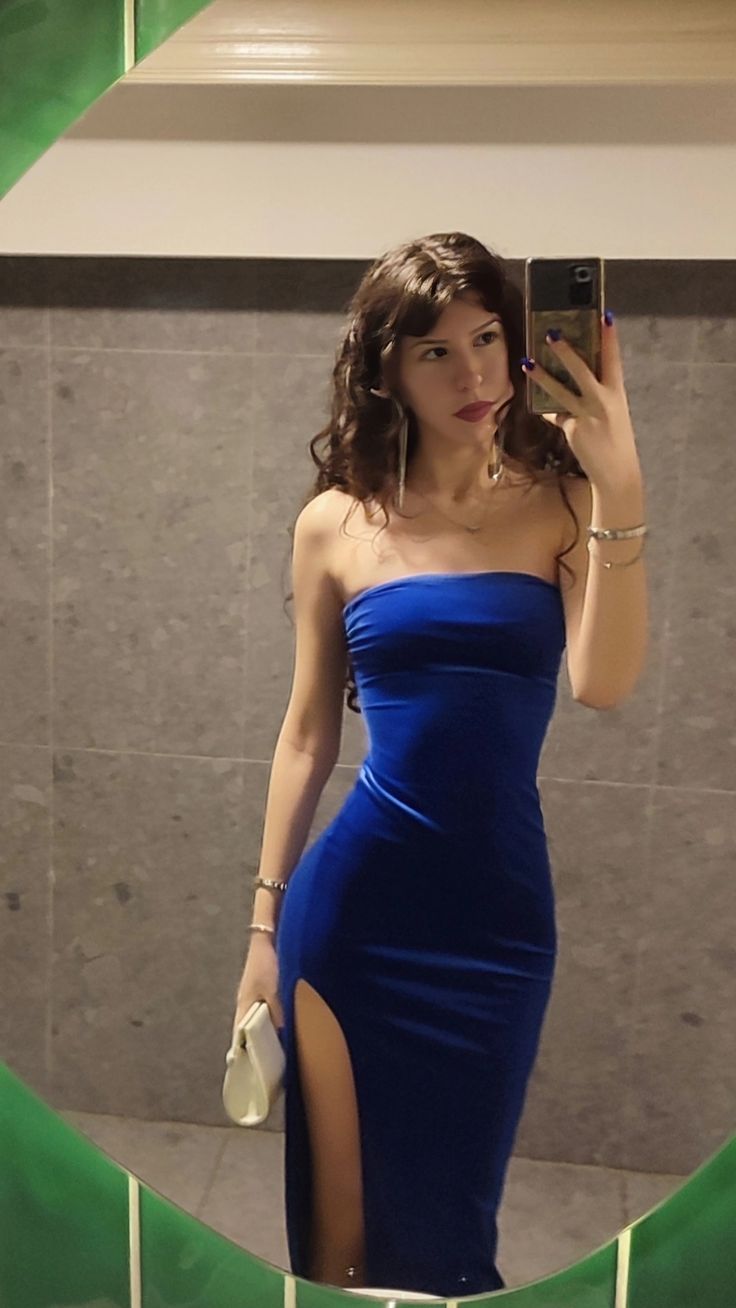 Strapless Royal Blue Sheath Formal Prom Dress Velvet Evening Gowns  J11326