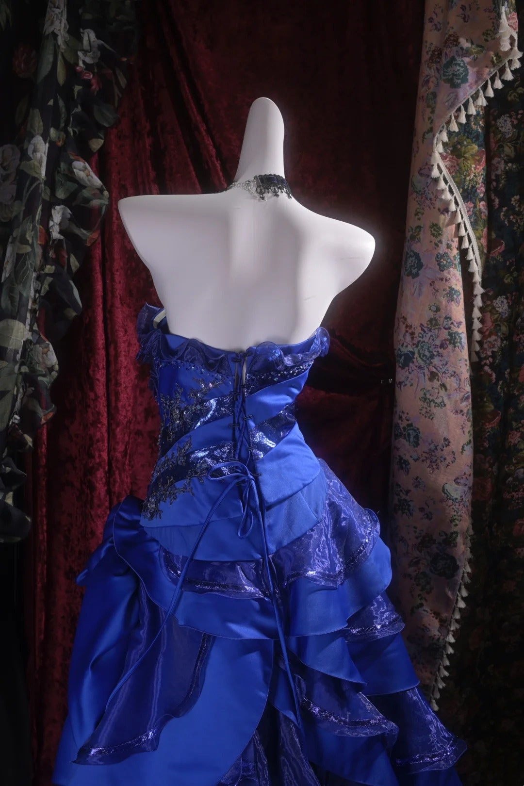 Strapless Royal Blue Sweet 16 Birthday Dress A Line Formal Prom Dress J10186