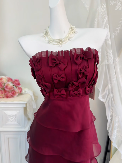 Robe de bal bustier violette en satin avec appliques, robe de soirée formelle J9413