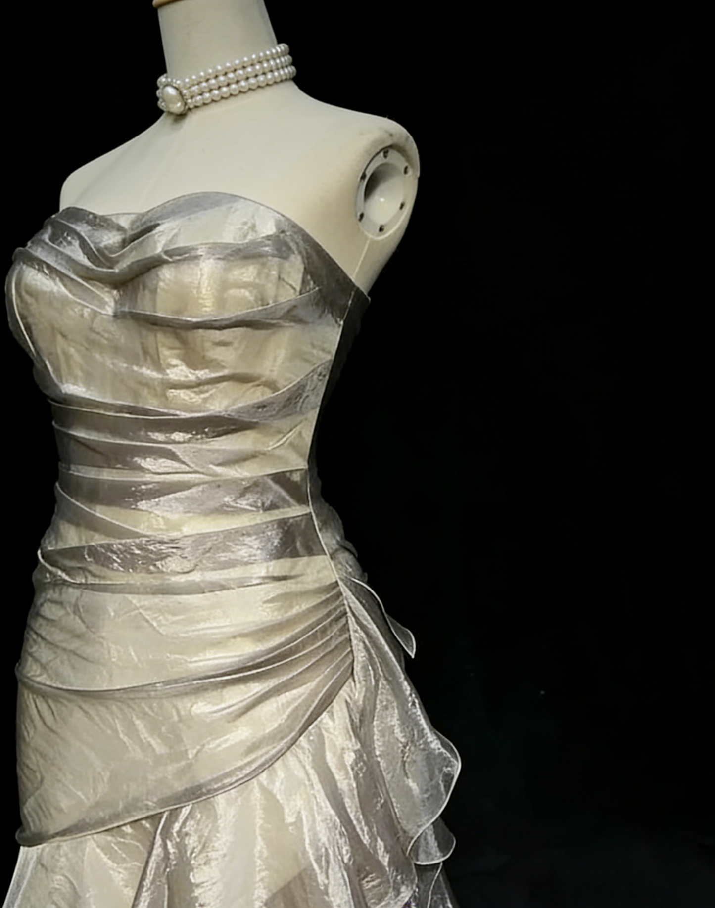 Robe de bal bustier violette en satin avec appliques, robe de soirée formelle J9413