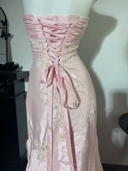 Strapless Sheath Pink Prom Dress Formal Evening Dress  J10642