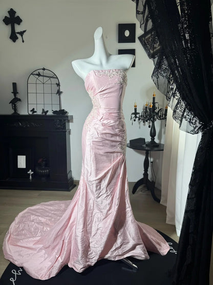 Strapless Sheath Pink Prom Dress Formal Evening Dress  J10642