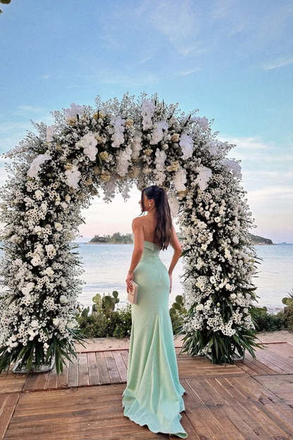 Strapless Sheath Summer Wedding Guest Dress Formal Prom Dress  J10009