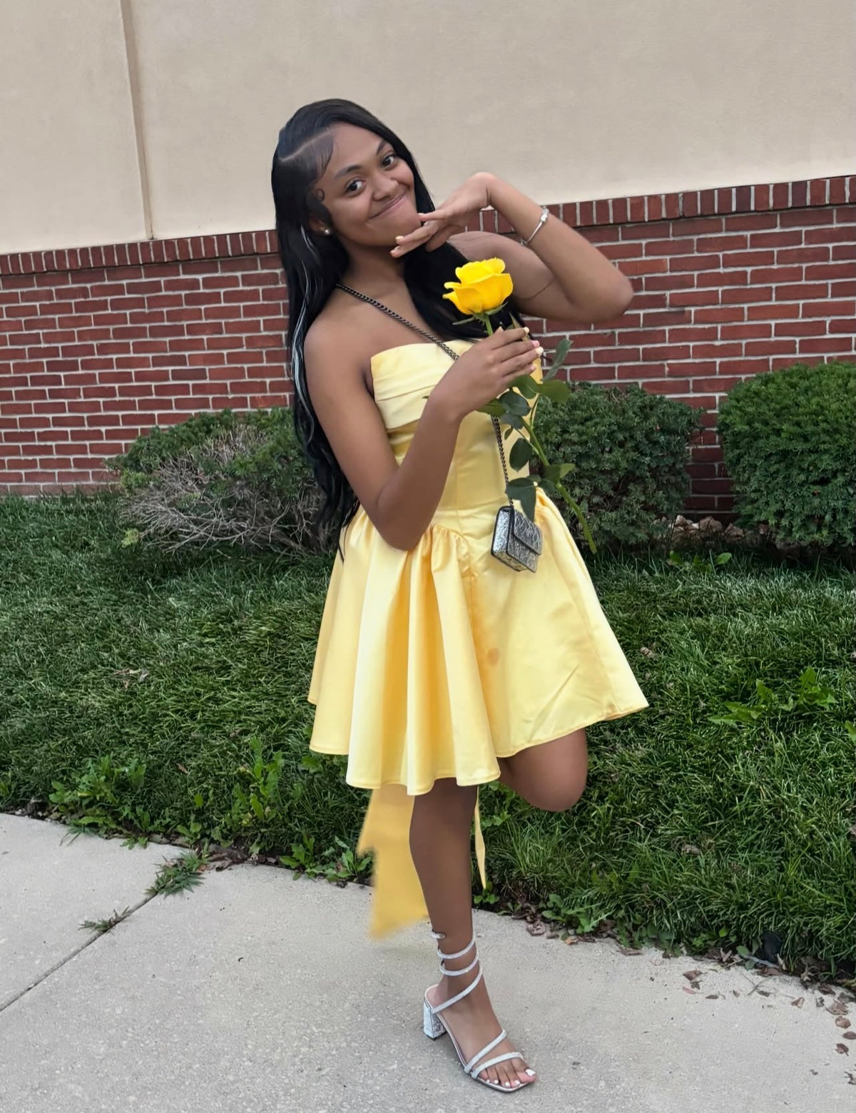 Strapless Strapless Satin Short Birthday Dress With Bow Knot  J12087