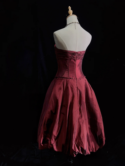 Robe de bal bustier violette en satin avec appliques, robe de soirée formelle J9413