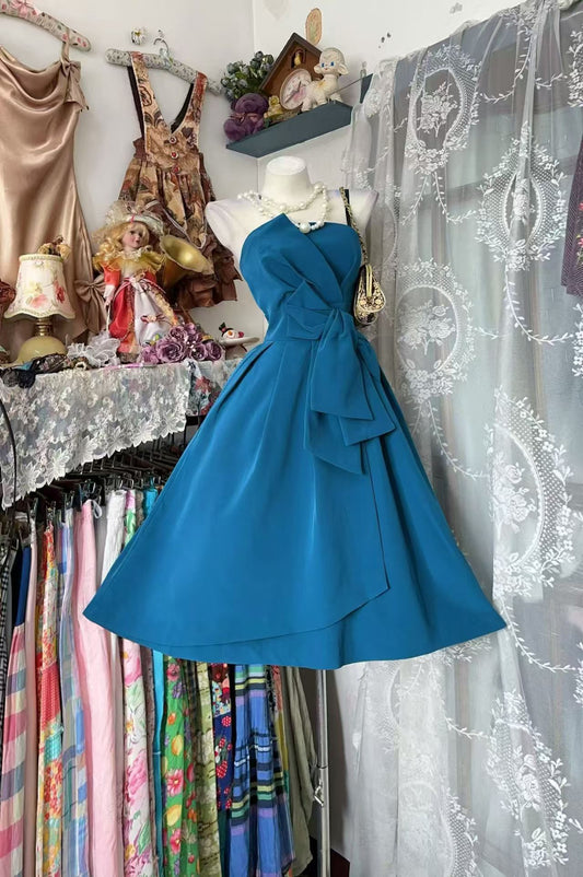 Strapless Teal A Line Homecoming Dress Short Party Dress  J11116