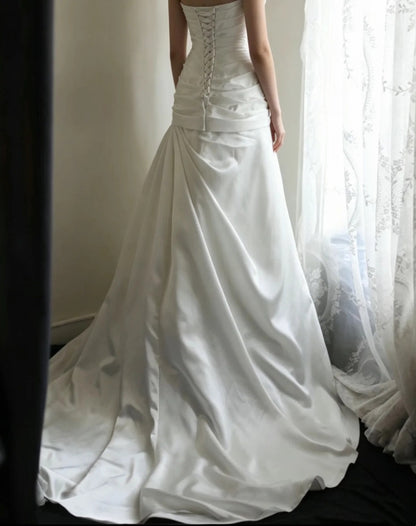 Strapless White Mermaid Wedding Dress With Bridal  J10807