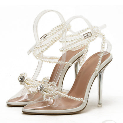 Sweet Women's High Heels with Pearls  Bowknot  H3