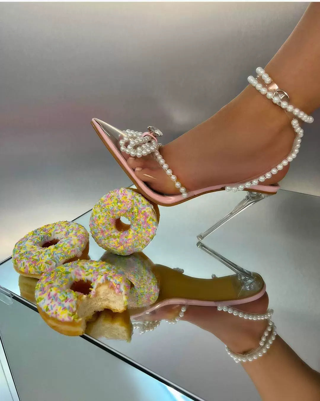 Sweet Women's High Heels with Pearls  Bowknot  H3