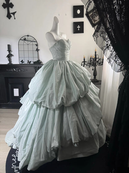 Robe de bal bustier violette en satin avec appliques, robe de soirée formelle J9413