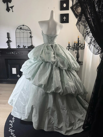Robe de bal bustier violette en satin avec appliques, robe de soirée formelle J9413