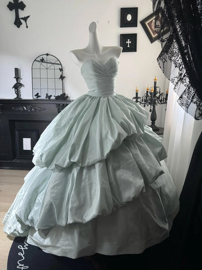 Robe de bal bustier violette en satin avec appliques, robe de soirée formelle J9413