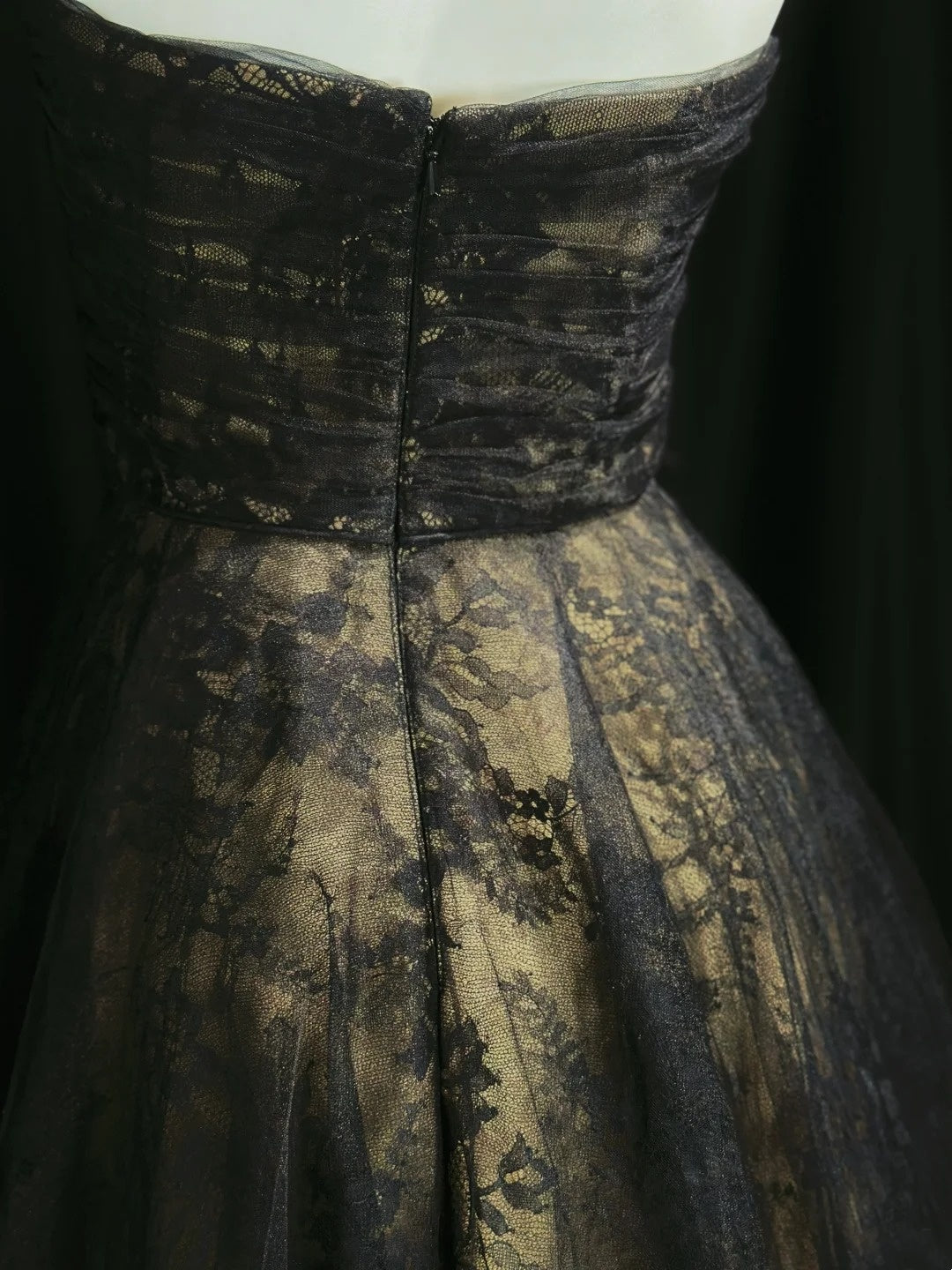 Trägerloses silbernes Vintage-Abendkleid, A-Linie, Geburtstagskleid J9370