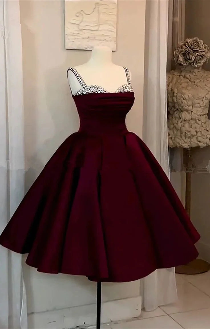 Sweetheart A Line Burgundy Homecoming Dress Short Birthday Dress  J11513