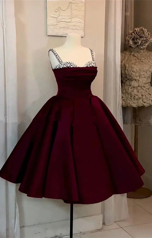 Sweetheart A Line Burgundy Homecoming Dress Short Birthday Dress  J11513