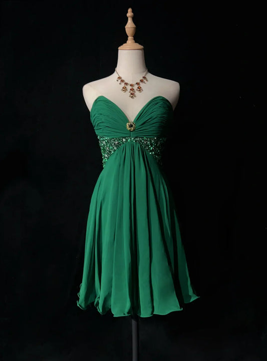 Sweetheart A Line Green Retro Homecoming Dress  J11030