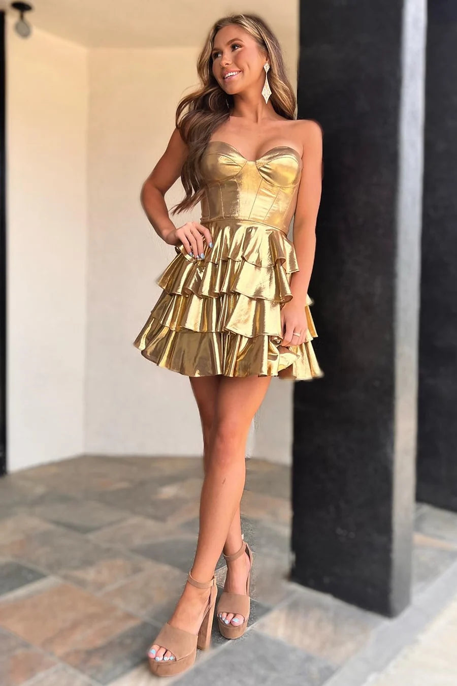 Robe de bal bustier violette en satin avec appliques, robe de soirée formelle J9413