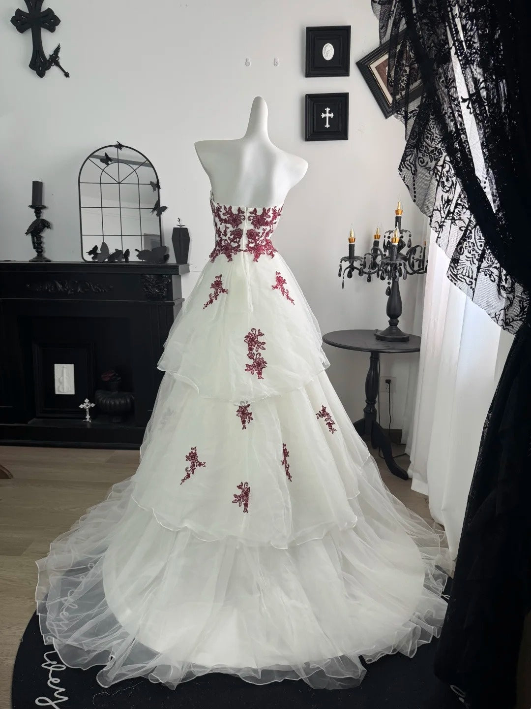 Sweetheart A Line Layered Wedding Dress With Appliques  J10843
