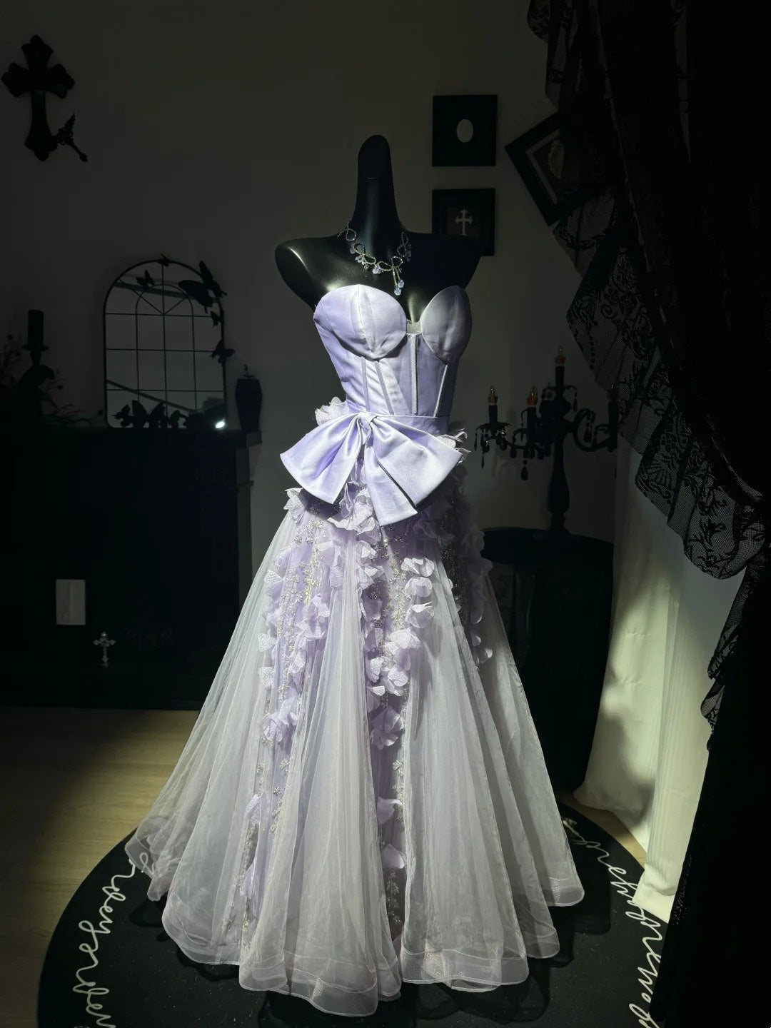 Trägerloses silbernes Vintage-Abendkleid, A-Linie, Geburtstagskleid J9370